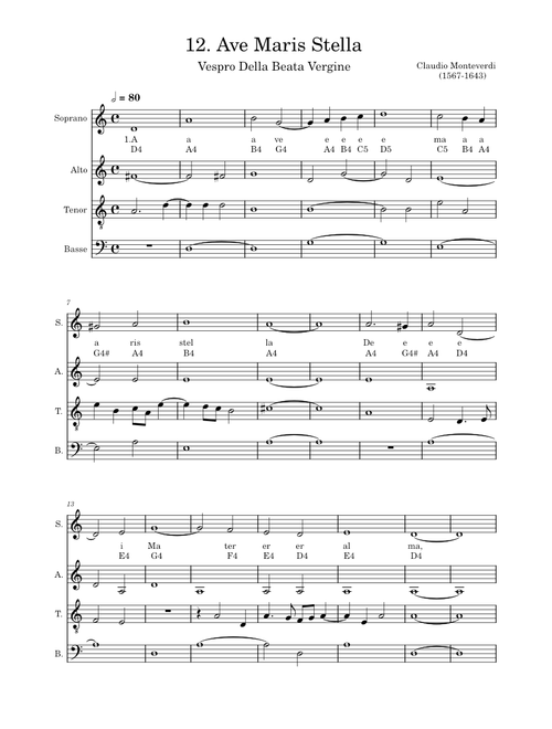 Vespro della Beata Vergine (Vespers of 1610) – Claudio Monteverdi