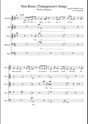 Neu Roses (Transgressor's Song) – Daniel Caesar Sheet Music for Piano ...