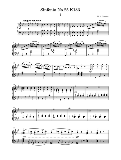 Symphony No.25 in G minor K.183 (I)
