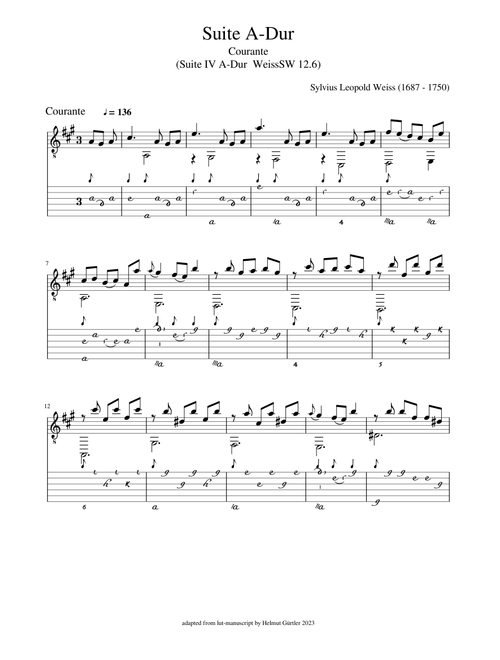 Courante - Suite IV A-Dur – Sylvius Leopold Weiss