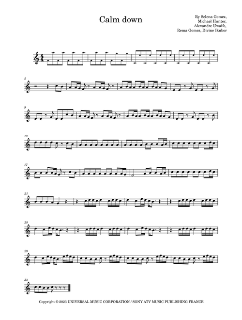 Calm Down (Arr. Lkmusic) - rema (Trumpet Solo)
