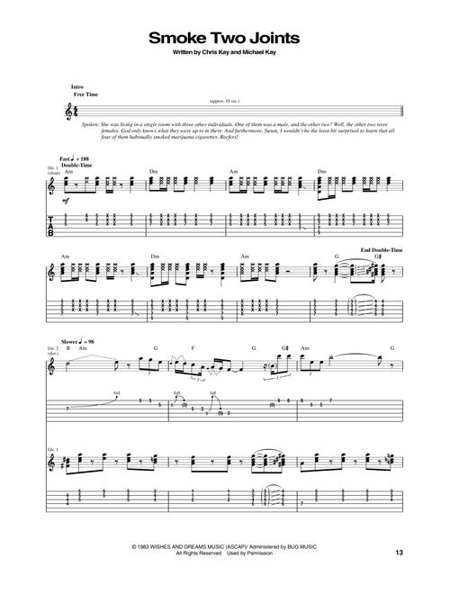 Smoke Two Joints - Sublime (Guitar Tab)