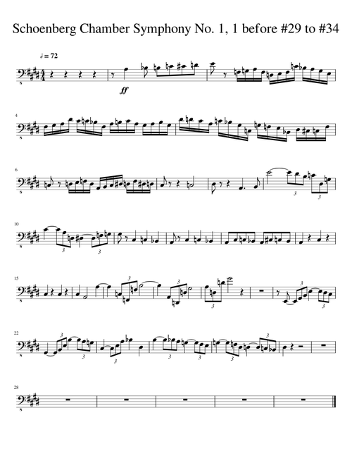 Schoenberg Chamber Symphony No. 1, 1 before #29 to #34