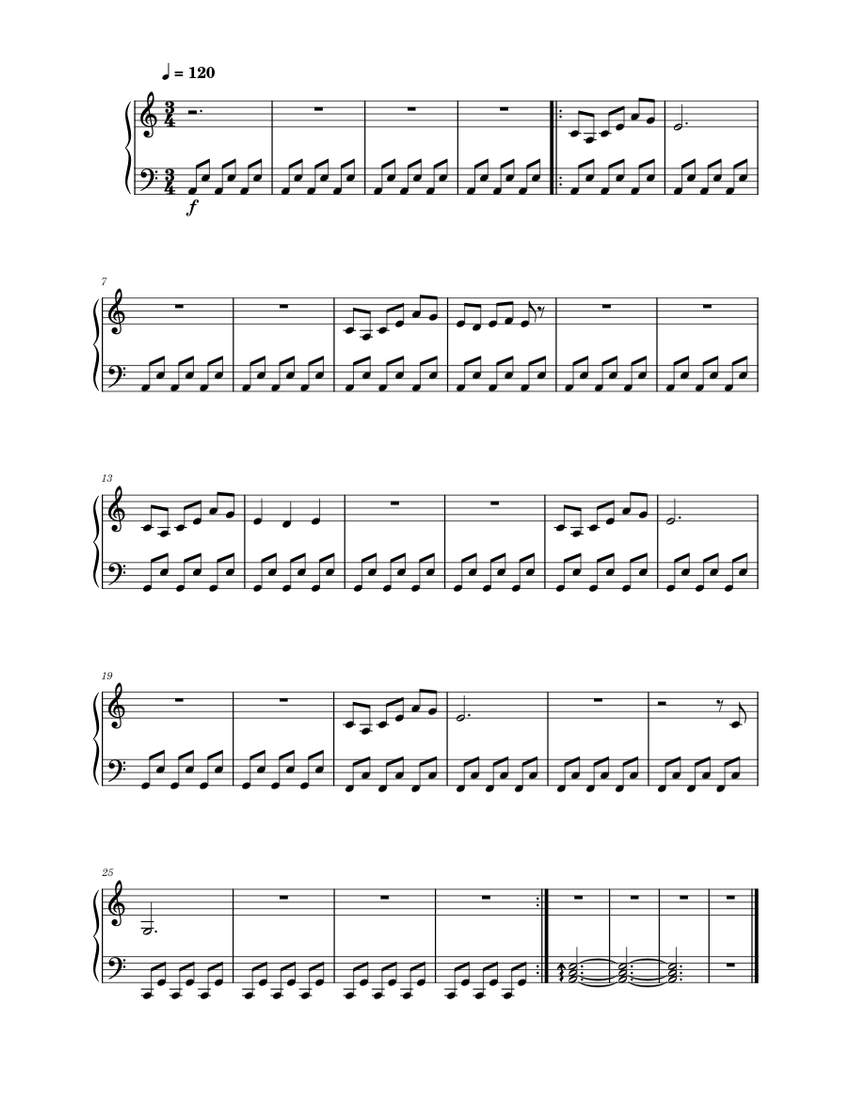 Solo de piano sheet music for piano solo musescore