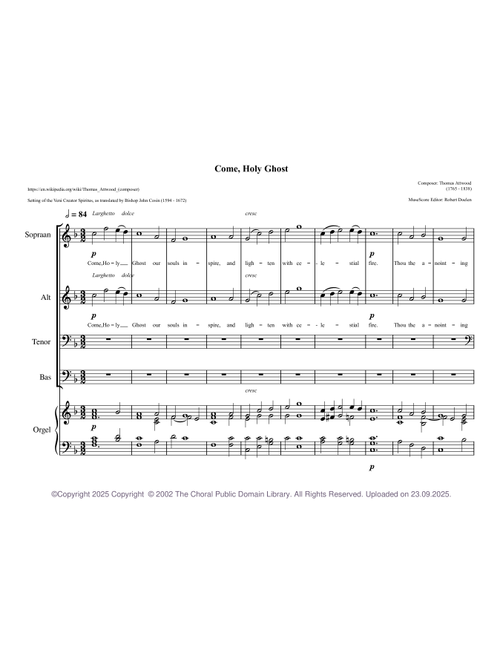 Come, Holy Ghost – Thomas Attwood