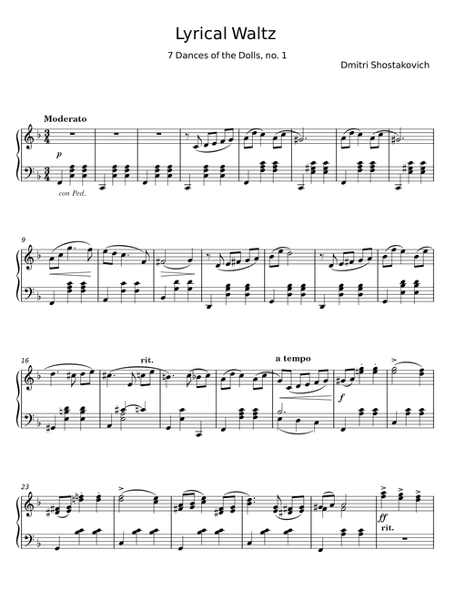 Lyric Waltz - Dmitri Shostakovich