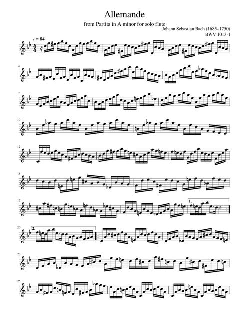 BWV1013-1 for soprano recorder