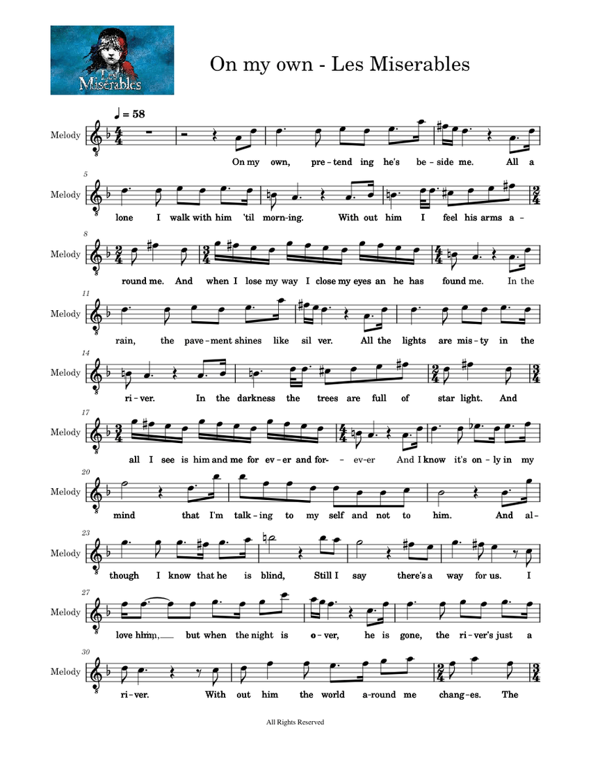 Les Misérables ピアノ・ボーカル楽譜 Les Misérables Sheet Music