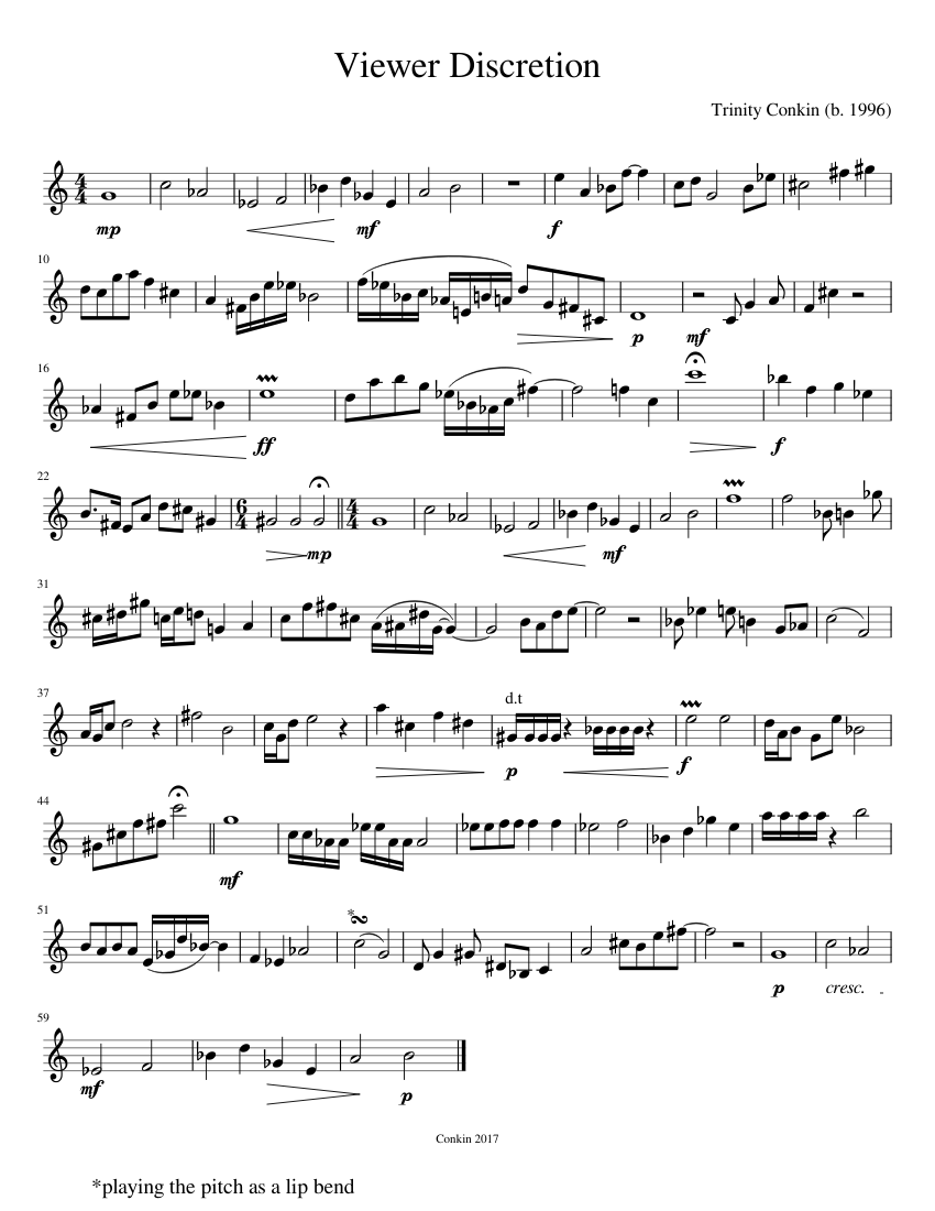 Viewer Discretion Sheet Music for Trumpet in b-flat (Solo) | MuseScore.com