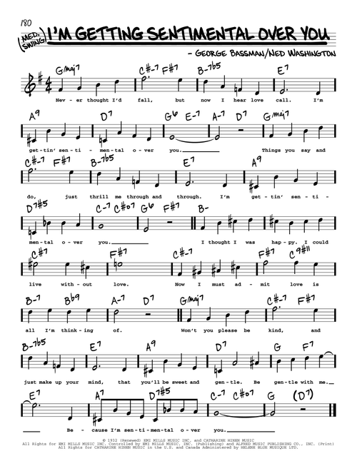 I'm Getting Sentimental Over You (High Voice) - Ned Washington, George Bassman (Real Book - Melody-Chords-Lyrics)