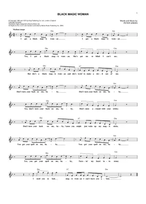 Black Magic Woman Sheet Music for Bass guitar (Solo) | MuseScore.com Black Magic Woman Sheet Music for Bass guitar (Solo) | MuseScore.com