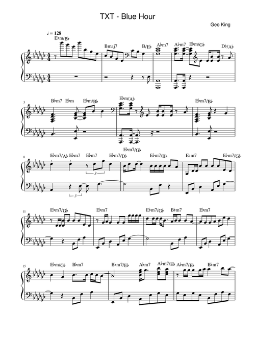 Blue Hour (Dance Break Version) (Arr. Gregory King) - Tomorrow X Together / Txt (Easy Piano)