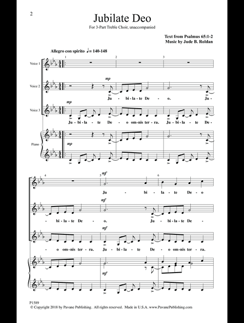 Jubilate Deo - Jude B Roldan (Choral, 3-Part Mixed)