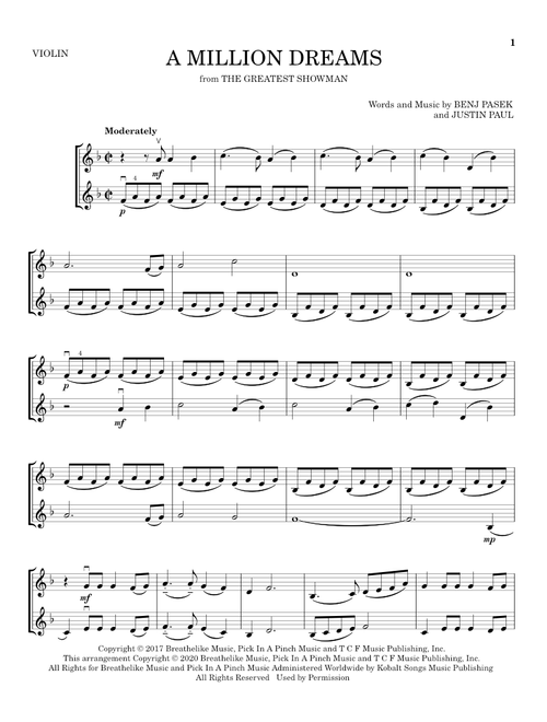 A Million Dreams (from The Greatest Showman) - Pasek & Paul (Violin Duet)