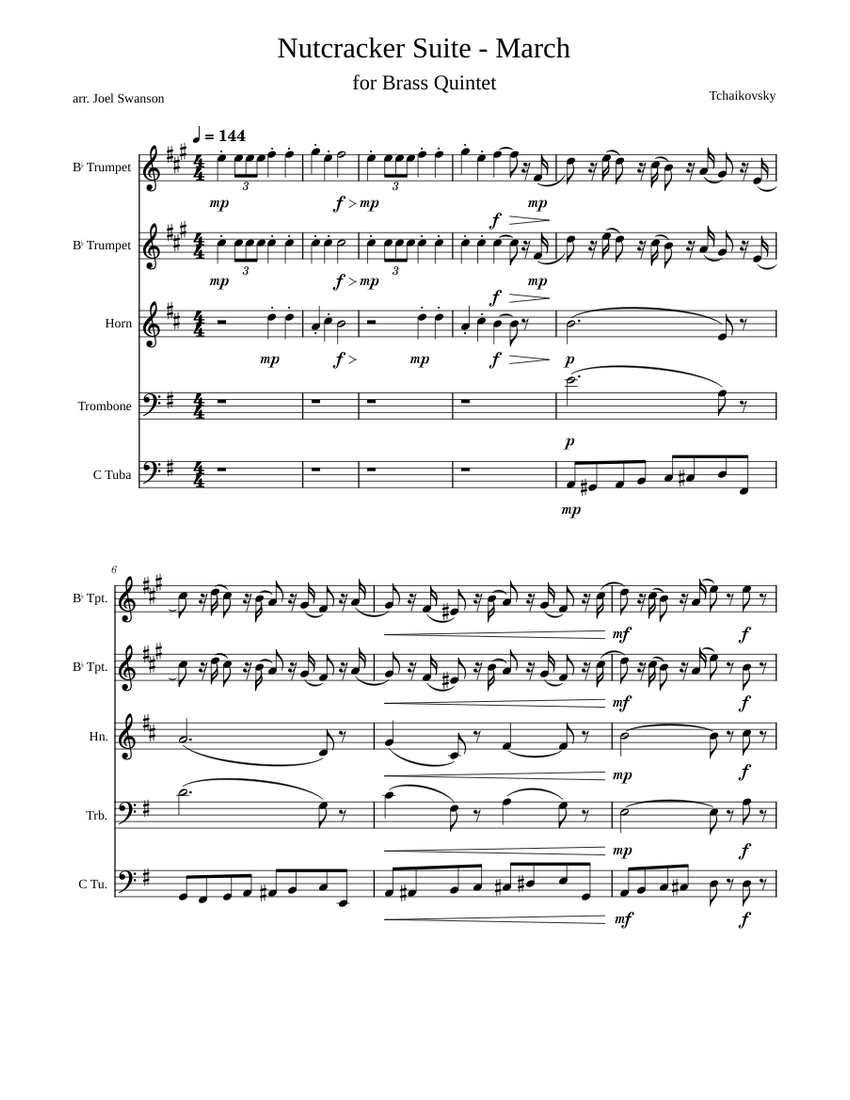 Nutcracker Suite March Sheet music for Trombone, Tuba, French