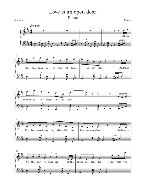 Love Is An Open Door (from Disney's Frozen) – Kristen Bell, Santino Fontana