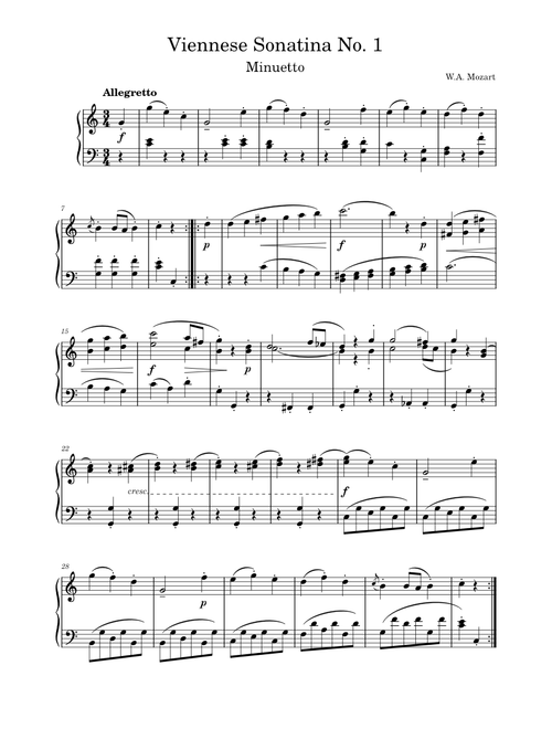 Viennese Sonatina No. 1 (Minuetto)