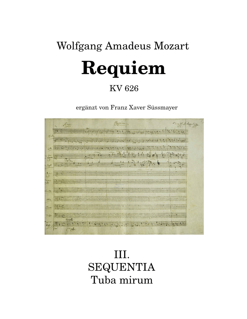 Mozart Requiem in dMoll KV 626 III. Sequentia 2 Tuba Mirum
