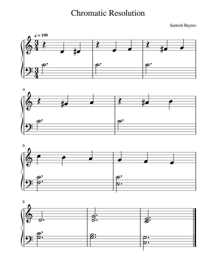 Chromatic Resolution - Piano Solo - Santosh Baynes Sheet music for ...