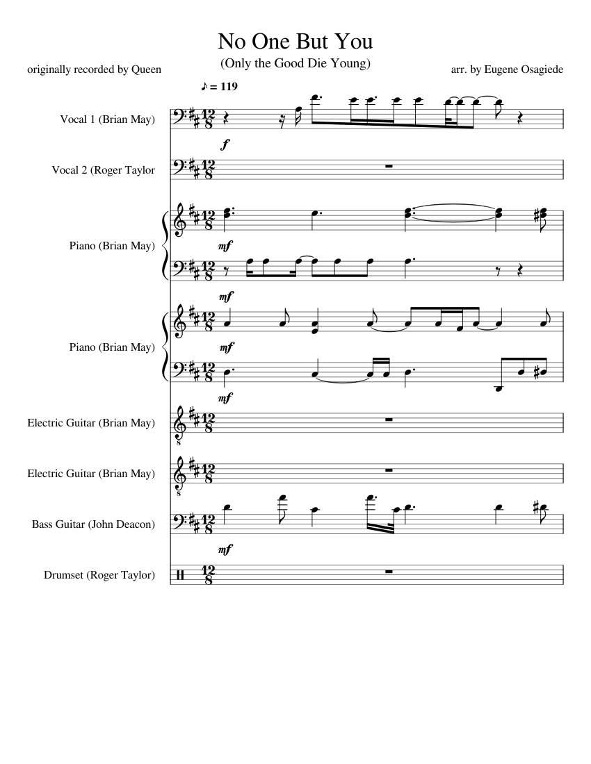 No One But You Sheet music for Piano, Trombone tenor, Guitar, Bass ...