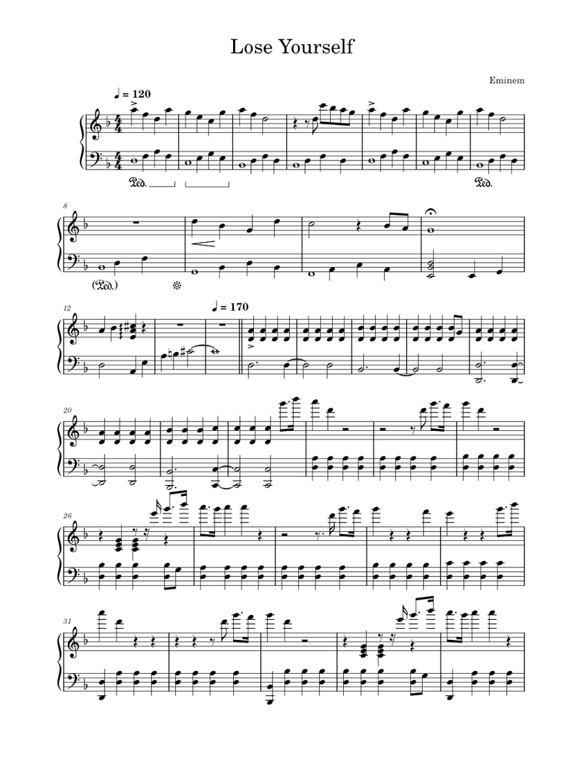 Lose Yourself Eminem Easy Sheet Music vrogue.co