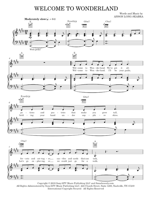 Welcome to wonderland - Anson Seabra (Piano-Vocal-Guitar)