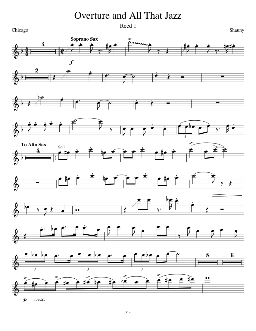 Overture/All That Jazz – John Kander Sheet music for Overture/All That Jazz – John Kander Sheet music for