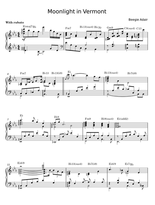Beegie Adair sheet music by gt6dkd5qbg | Play, print, and download