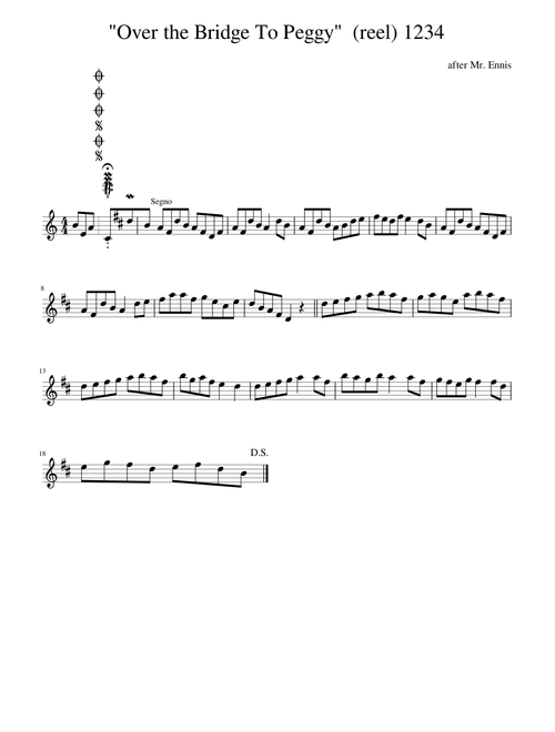 "Over the Bridge To Peggy"  (reel) 1234