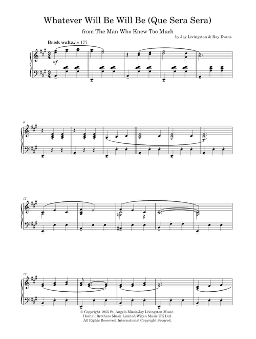 Que Sera, Sera (Whatever Will Be, Will Be) - Doris Day (Piano Solo)