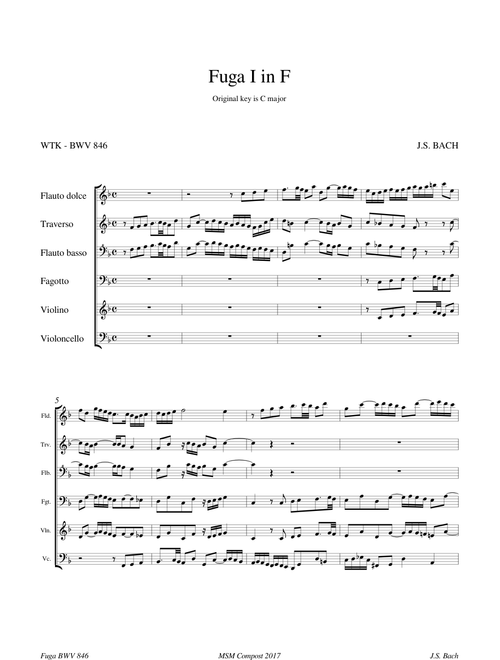 Fuga I in F J.S. Bach BWV846