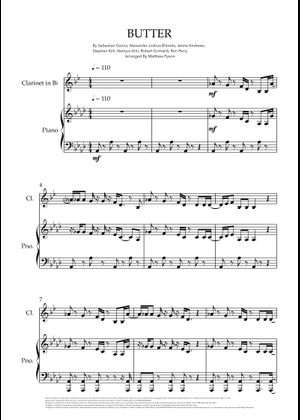 Butter - BTS Sheet Music for Clarinet in b-flat, Clarinet bass ...