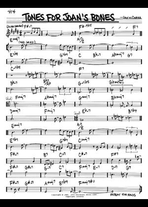 Play Official version of Tones for Joan's Bones Sheet Music by