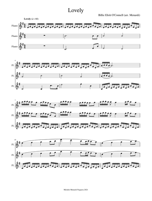 Lovely – Billie Eilish (flute trio)