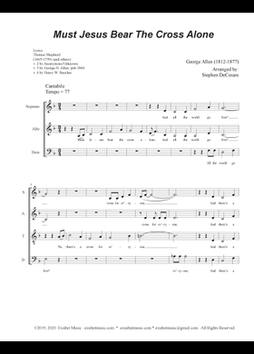 Free Must Jesus Bear The Cross Alone by George N. Allen sheet