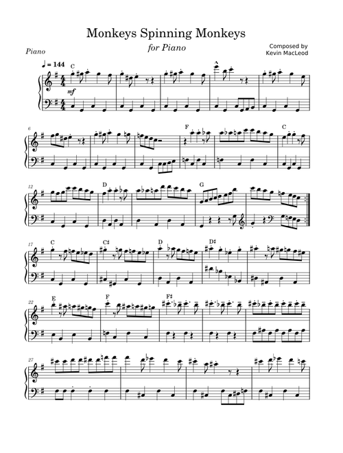 Monkeys Spinning Monkeys – Kevin MacLeod Monkeys Spinning Monkeys (for Piano) – Kevin MacLeod