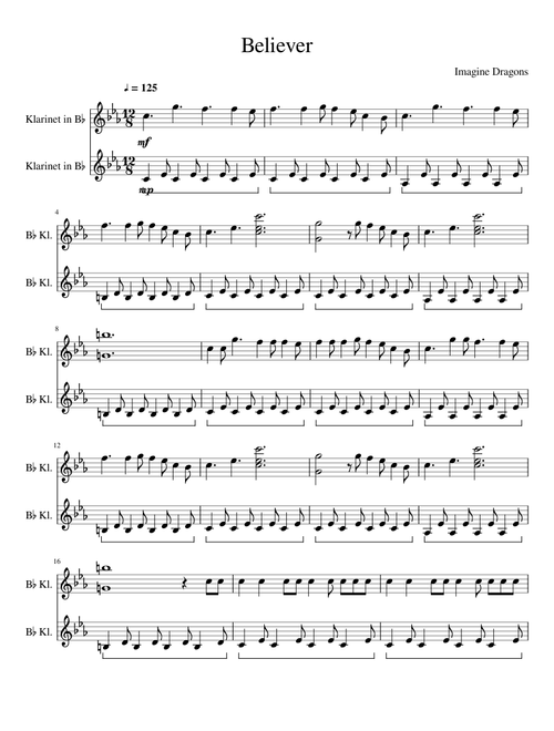 Believer - Imagine Dragons - Clarinet