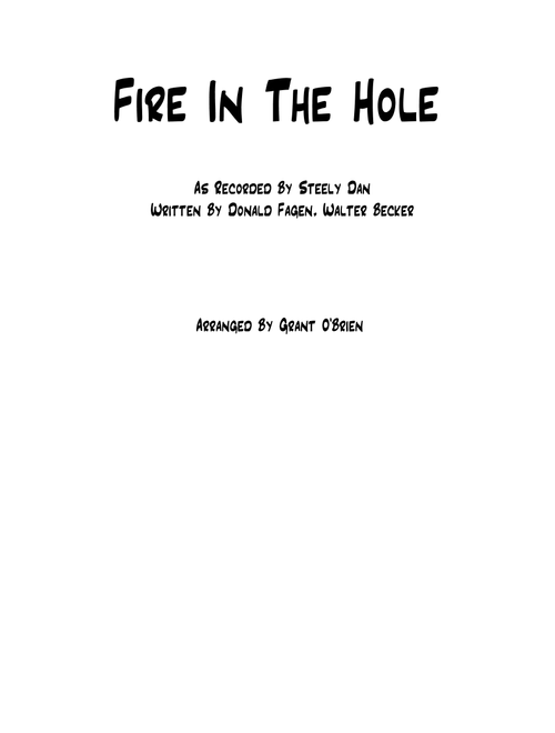 Fire In The Hole (Arr. Grant O'Brien) - Steely Dan (Piano Solo)
