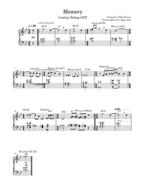Memory – Yoko Kanno