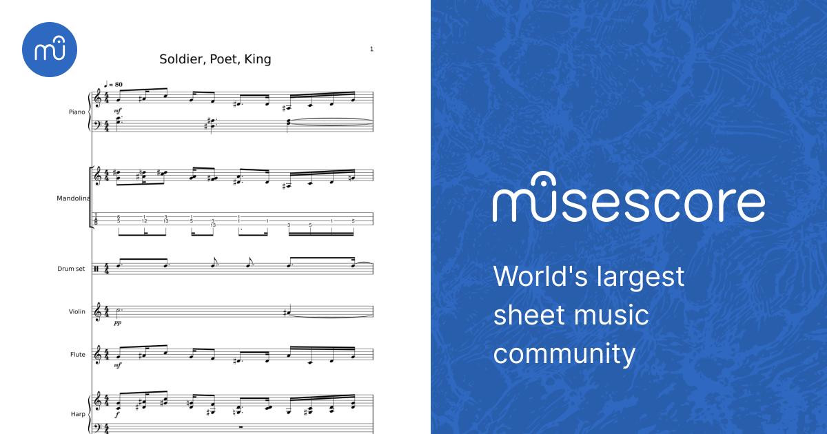 Soldier, Poet, King Sheet music for Piano, Flute, Violin, Guitar & more
