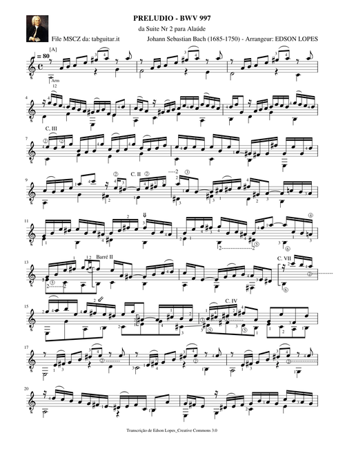 Preludio - BWV 997 – Johann Sebastian Bach