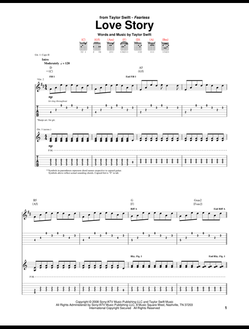 Love Story - Taylor Swift (Guitar Tab)