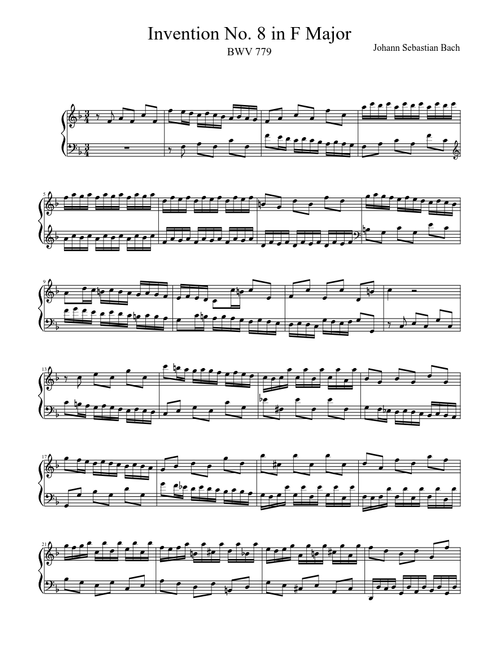 Invention No. 8 in F Major