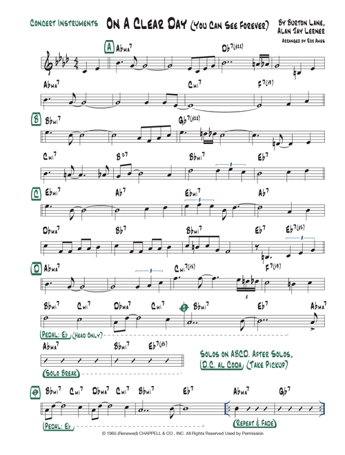 On A Clear Day (you Can See Forever) (Arr. Rob Ames) - Burton Lane (Piano Vocal)