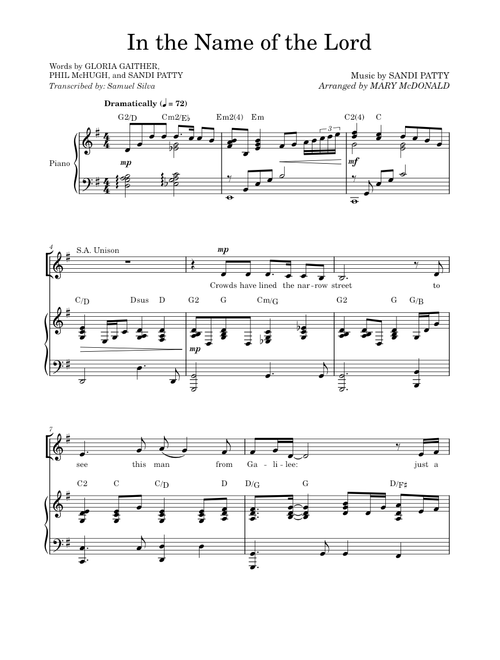 In the Name of the Lord - Arr. Mary McDonald
