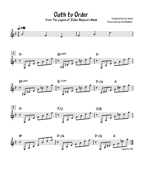 Oath to order – Koji Kondo Oath to Order (Lead Sheet)