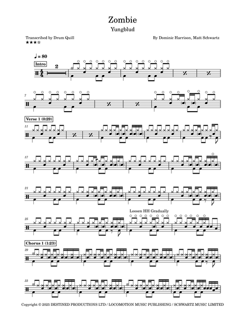 Zombie (Arr. Drum Quill) - Yungblud (Drums)