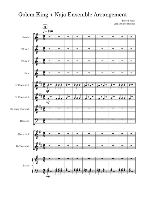 Golem King – David Fenn Golem King + Naja by David Fenn Arranged by Shane Barnes