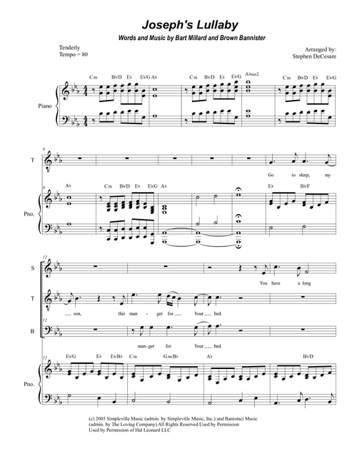 Joseph's Lullaby (Arr. Stephen DeCesare) - MercyMe (Choral, SATB)