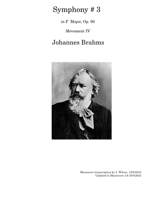 Brahms Symphony #3 Movement IV